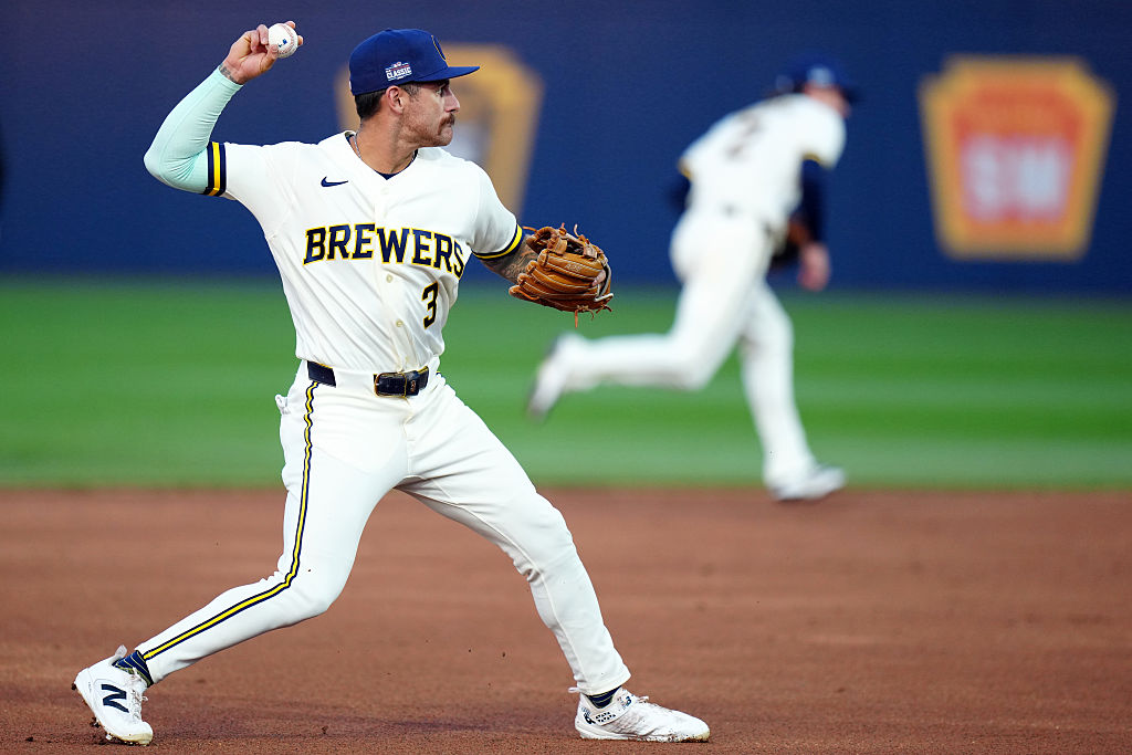 WILLIAMSPORT, PA - AUGUST 23: Joey Ortiz #3 of the Milwaukee Brewers fields his position during the 2026 Little League Classic presented by New York Life between the Atlanta Braves and the Milwaukee Brewers at Journey Bank Ballpark at Historic Bowman Field on Sunday, August 23, 2026 in Williamsport, Pennsylvania. (Photo by Daniel Shirey/MLB Photos via Getty Images)
