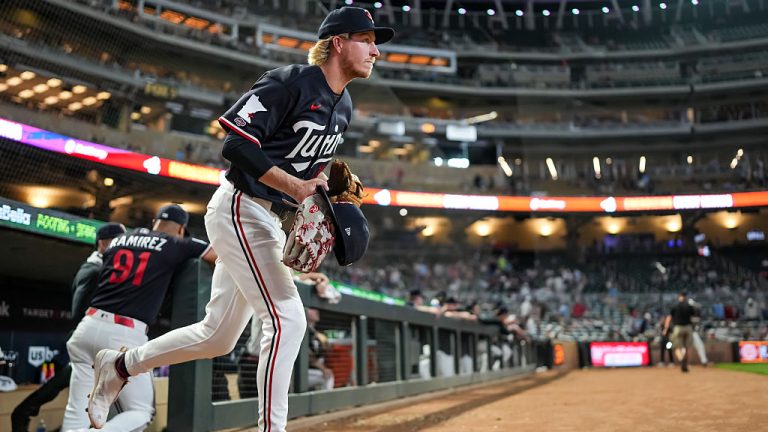 MINNEAPOLIS, MN - SEPTEMBER 01: Ben Ross #1 of the Minnesota Twins looks on during his major league debut during a game between the Minnesota Twins and the Detroit Tigers on September 1, 2026 at Target Field in Minneapolis, Minnesota. (Photo by Brace Hemmelgarn/Minnesota Twins/Getty Images)