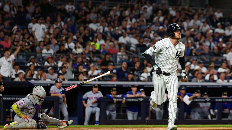 NEW YORK, NY - SEPTEMBER 11: Cody Bellinger #35 of the New York Yankees hits a three-run home run in the second inning against the New York Mets at Yankee Stadium on September 11, 2026 in New York, New York. (Photo by New York Yankees/Getty Images)