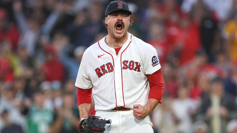 Sep 13, 2026; Boston, Massachusetts, USA; Boston Red Sox starting pitcher Payton Tolle (70) reacts during the sixth inning against the Kansas City Royals at Fenway Park. Mandatory Credit: Paul Rutherford-Imagn Images